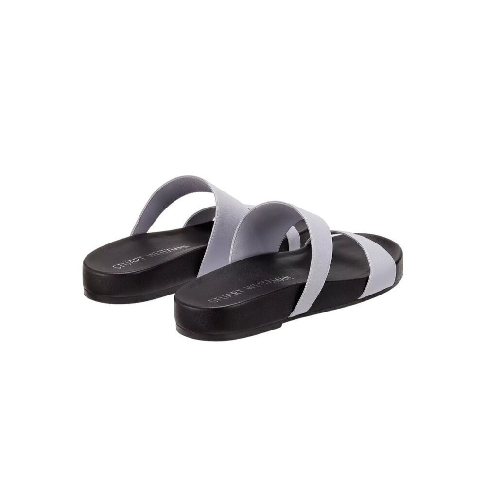 Stuart Weitzman MIAMI SPORT SLIDE in Lacquered Nappa Leather Size 6